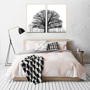 Black And White Winter Trees Painting