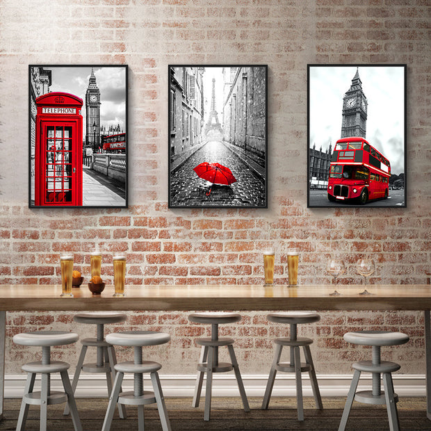 London, Big Ben, Eiffel Tower Oil Paintings